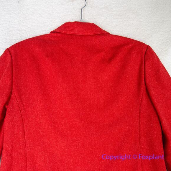 Vintage Pendleton *flawed* 100% Virgin Wool Women’s Red Blazer, size 12 - Picture 10 of 15